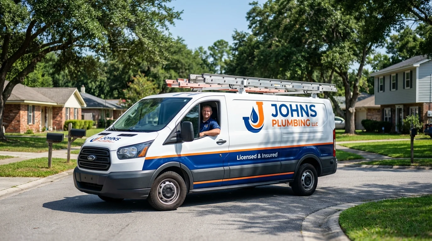 Johns Plumbing LLC service van in Russellville, KY