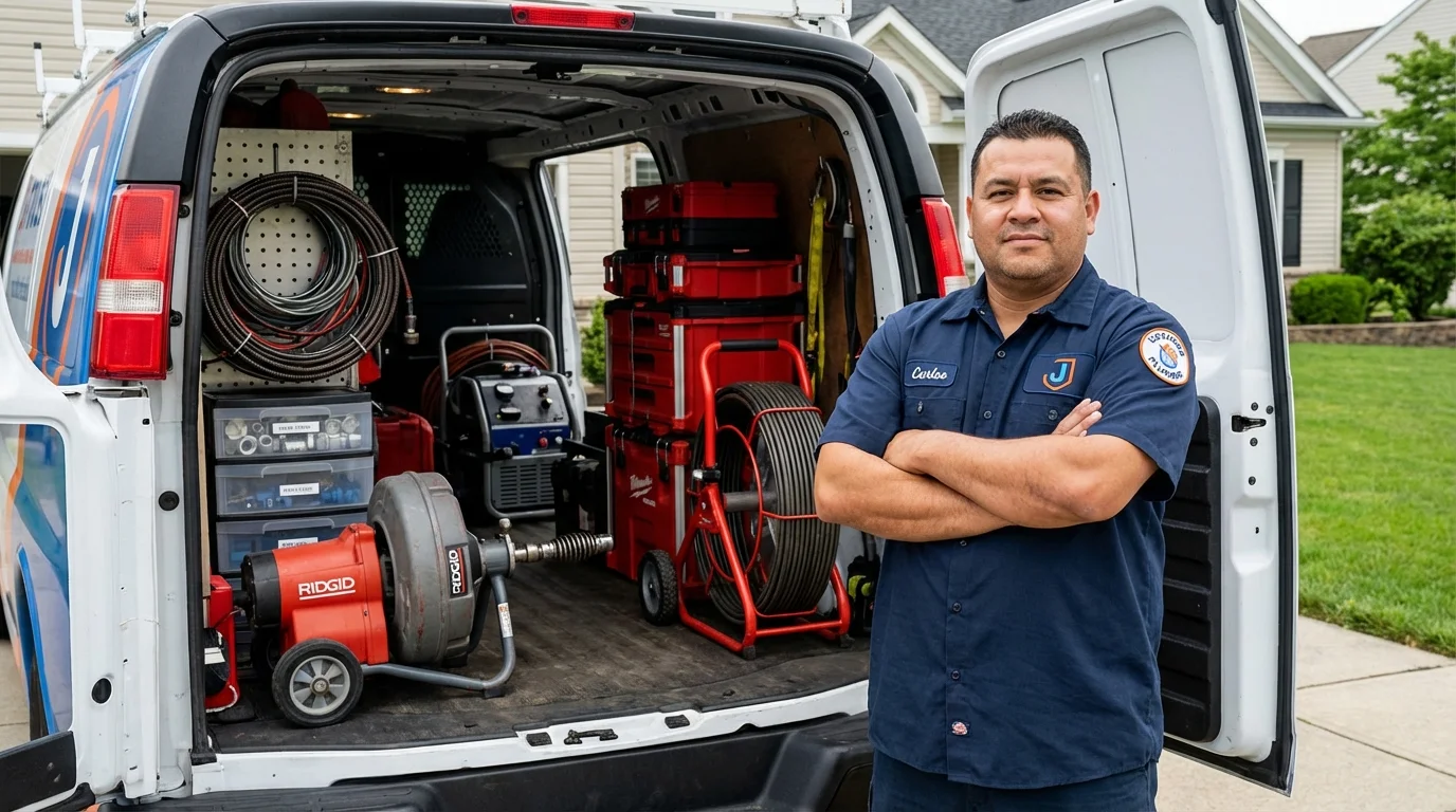 Professional drain cleaning equipment and Johns Plumbing LLC plumber in Russellville